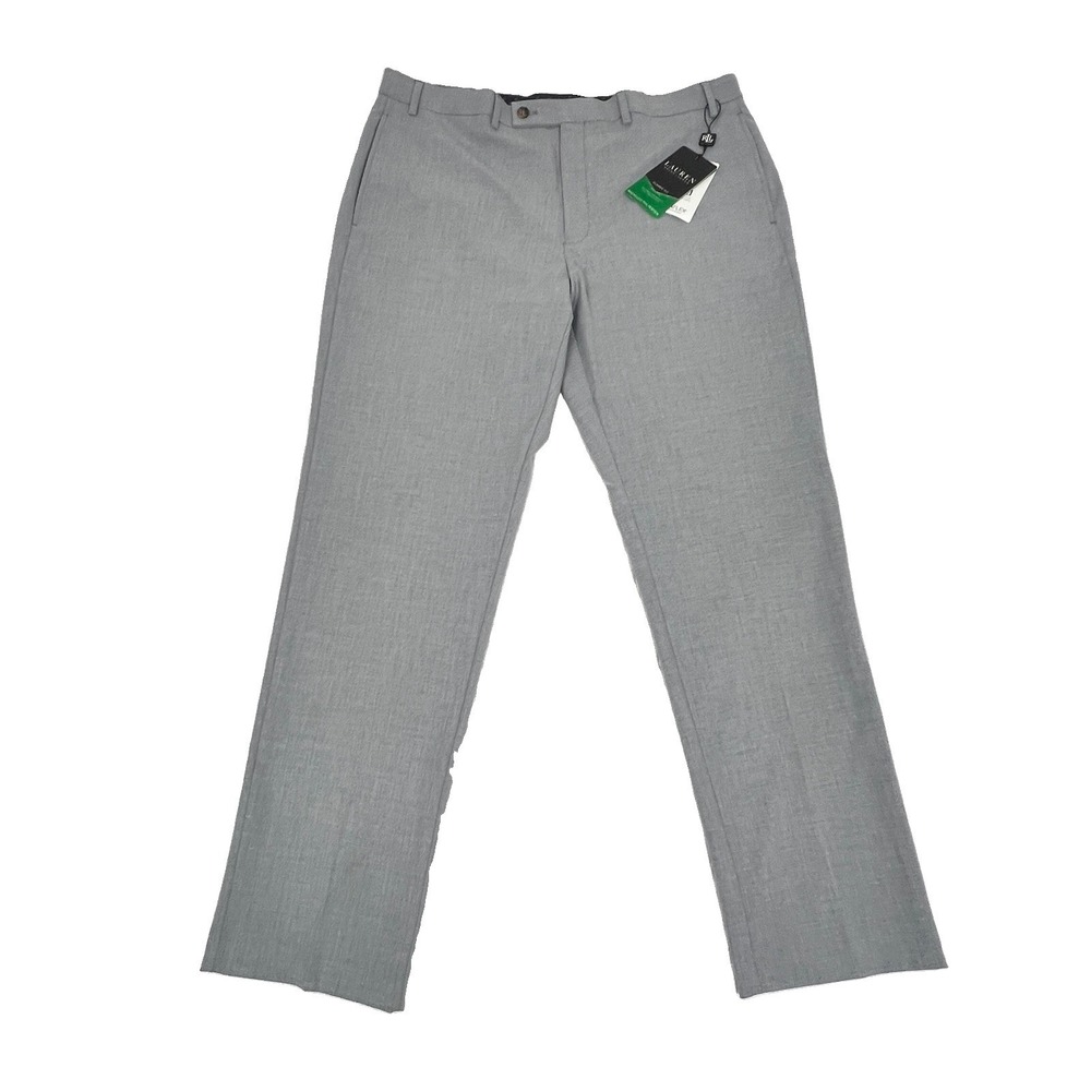 NWT Lauren Ralph Lauren Black Label 38x32 Ultra Flex Classic Fit Gray dress pant